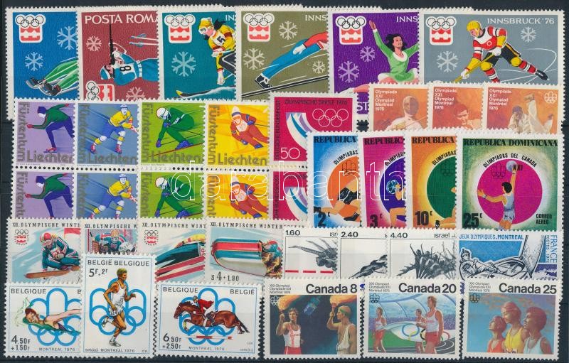 1975-1976 Olympics 8 sets + 1 stamp, 1975-1976 Olimpia 8 klf sor + 1 önálló érték