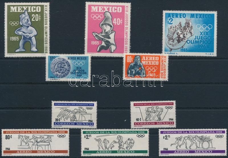 1965-1966 Mexikói olimpia 2 klf sor, 1965-1966 Mexico Olympics 2 diff sets