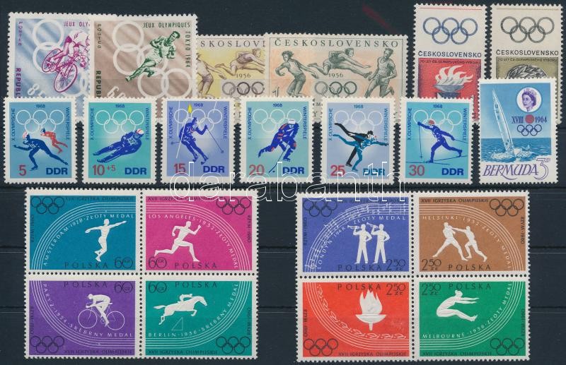 1960-1968 Olimpia 4 klf sor + 2 négyestömb + 1 önálló érték, 1960-1968 Olympics 4 sets + 2 blocks of 4 + 1 stamp