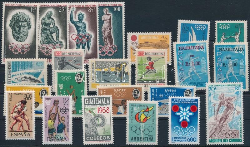1960-1968 Olimpia 4 klf sor + 1 blokk + 8 önálló érték, 1960-1968 Olympics 4 sets + 1 block + 8 stamps