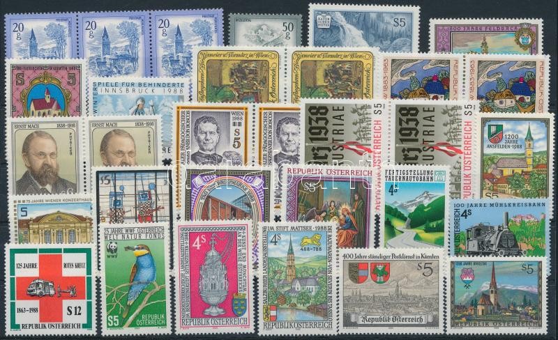 1975-1988 32 diff stamps, 1975-1988  32 klf bélyeg, köztük több összefüggés