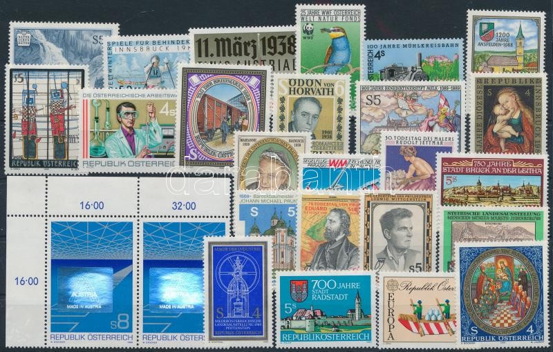 1988-1989 26 diff stamps, 1988-1989 26 klf bélyeg