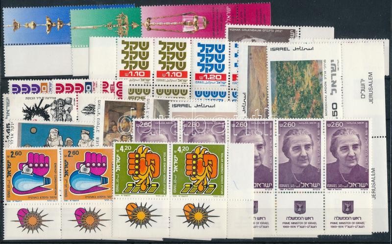 1980-1981 6 sets + 2 stamps + 1 pair + 3 stripes of 5, 1980-1981 6 klf sor + 2 klf önálló érték + 1 pár + 3 klf ötöscsík 2 db stecklapon