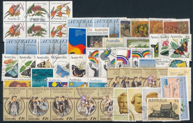 1982-1985 18 set + 3 pair + 15 stamps, 1982-1985 18 klf sor + 3 klf pár + 15 klf önálló érték 2 db stecklapon