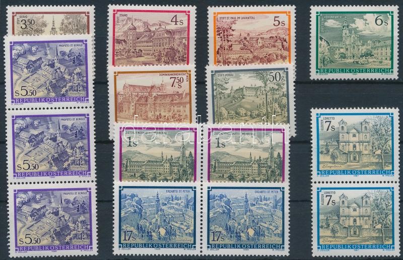 1984-1990 10 diff stamps with stripe of 3, pairs, 1984-1990 10 klf bélyeg köztük hármascsík, párok