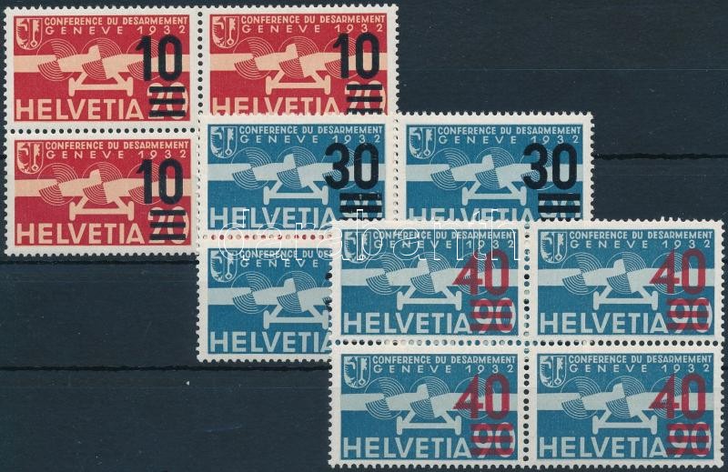 Airmail set in blocks of 4, Repülőposta sor négyestömbökben