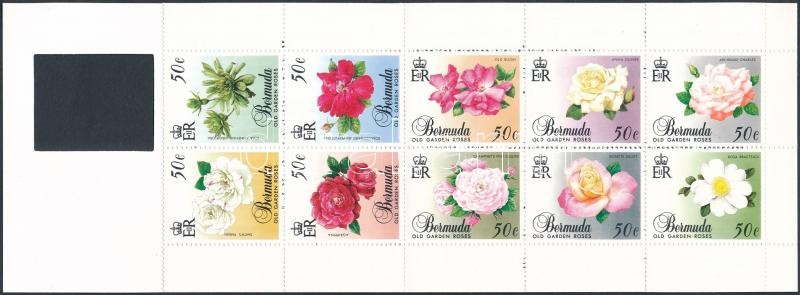 Garden roses set stamp-booklet, Kerti rózsák sor bélyegfüzetben