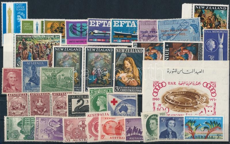 1947-1965 6 klf sor + 1 blokk + 17 klf önálló érték, 1947-1965 6 sets + 1 block +17 stamps
