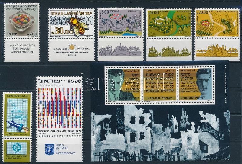 1983-1984 3 db sor + 1 blokk + 8 klf önálló érték 2 stecklapon, 1983-1984 3 sets + 1 block + 8 stamps