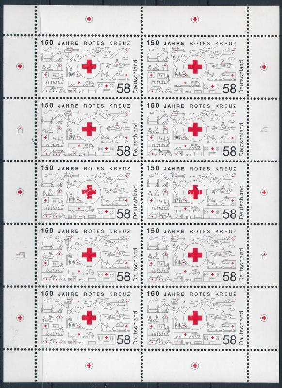 150th anniversary of Red Cross mini sheet, 150 éves a Vöröskereszt kisív