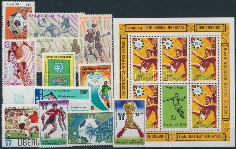 1977-1978 Football World Cup 12 stamps + block, 1977-1978 Labdarúgó-világbajnokság motívum 12 klf bélyeg + blokk