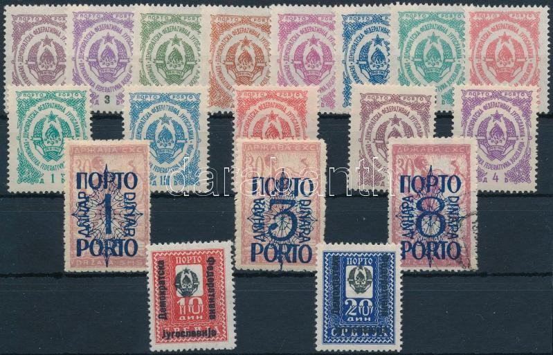 1920-1945 4 kfl portó sor, 1920-1945 4 postage due set