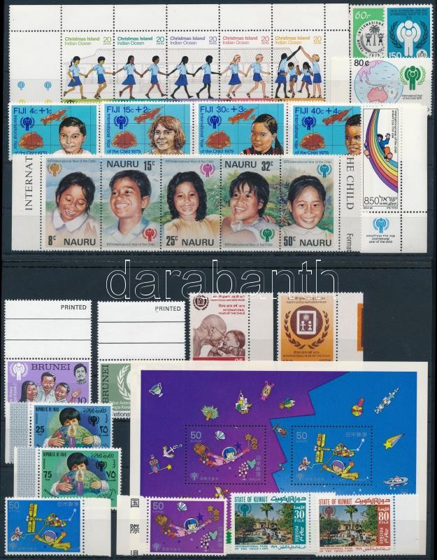 Nemzetközi Gyermekév motívum 9 klf sor + 2 db blokk + 2 db önálló érték, International Children's Year 9 set + 2 block + 2 stamp