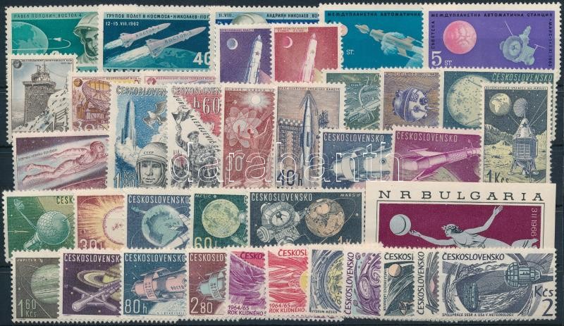 Space Research 1962-1966 7 sets + 1 block + 1 stamp, Űrkutatás 1962-1966 7 klf sor + 1 blokk + 1 önálló érték