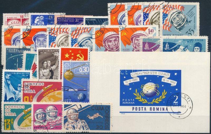 Space Research 1958-1967 4 sets + 9 stamps + 1 block, Űrkutatás 1958-1967 4 klf sor + 9 klf önálló érték + 1 blokk