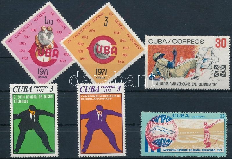1971-1972 Baseball 6 klf bélyeg, 1971-1972 Baseball 6 stamps