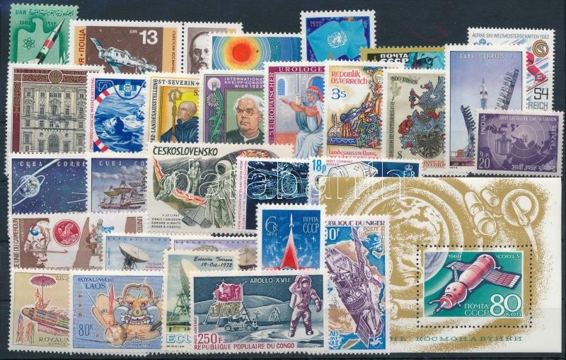 Űrkutatás 1962-1975 2 klf sor + 1 blokk + 25 klf önálló érték, Space Research 1962-1975 2 sets + 1 block + 25 stamps