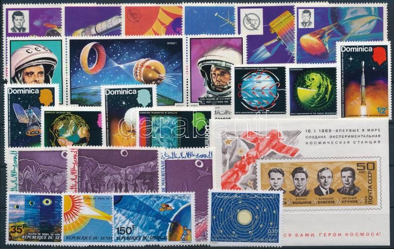 Space Research 1969-1973 5 sets + 1 block + 1 stamp, Űrkutatás 1969-1973 5 klf sor + 1 blokk + 1 önálló érték