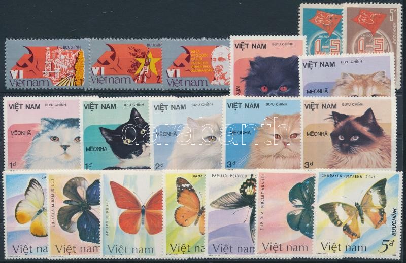 1986-1987 20 klf bélyeg, közte sorok, 1986-1987 20 stamps