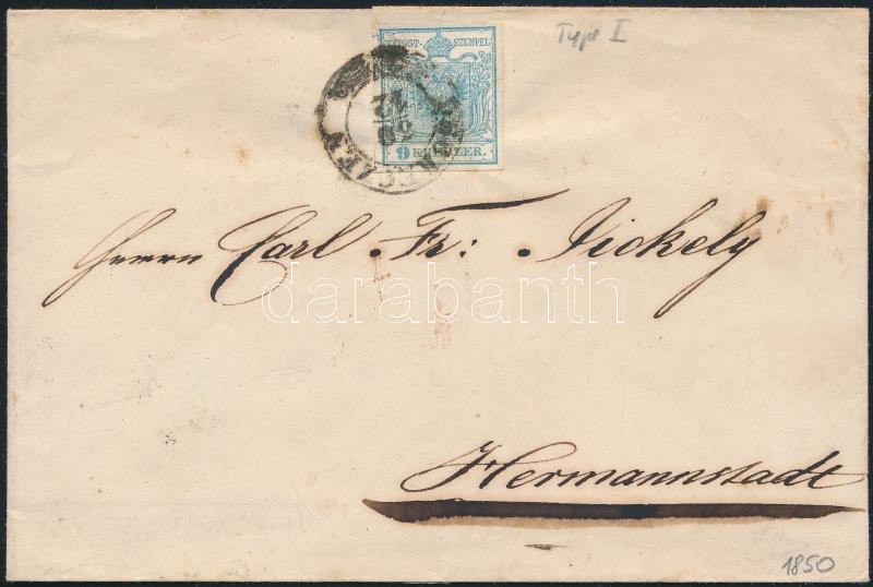1850 9kr I levélen 