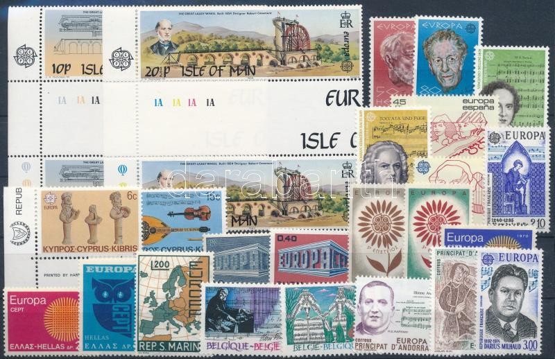 1969-1985 Europa CEPT 9 sets + 3 stamps, 1969-1985 Európa CEPT 9 klf sor + 3 klf önálló érték