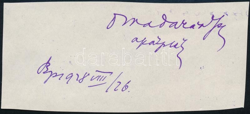 1928 Warner Adolf (1864-1939) zirci apát saját kezű aláírása kivágáson