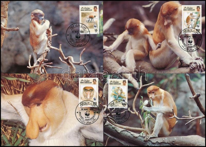 WWF Proboscis monkey set on 4 CM, WWF Borneói nagyorrúmajom 4 CM-en
