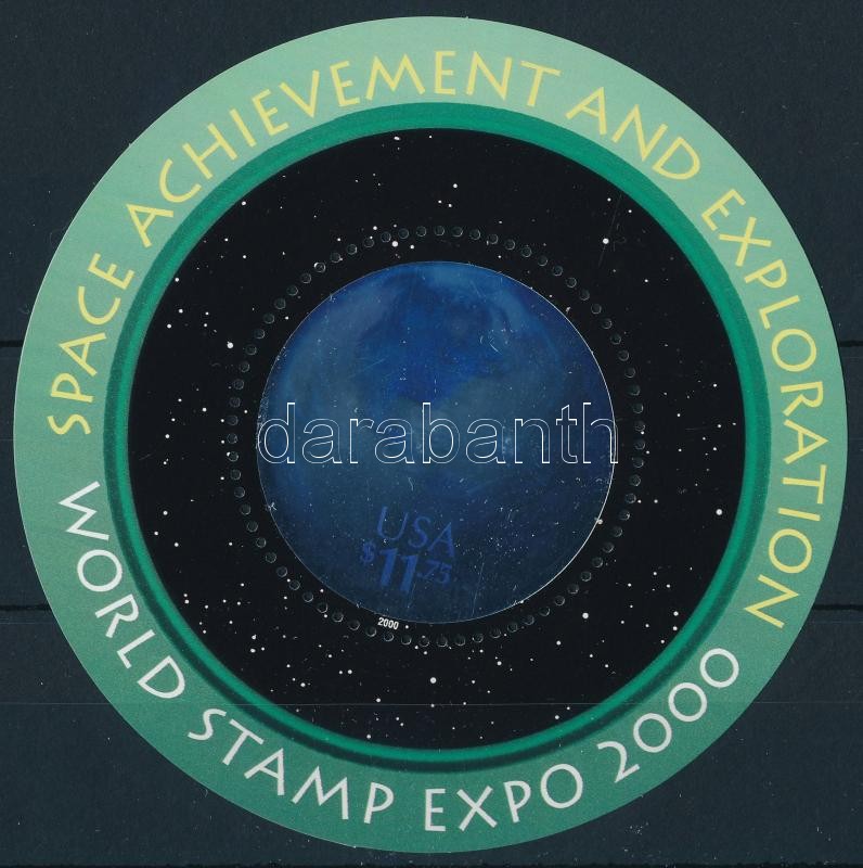 Nemzetközi Bélyegkiállítás STAMP WORLD EXPO 2000 hologramos blokk, STAMP WORLD EXPO 2000  hologram block