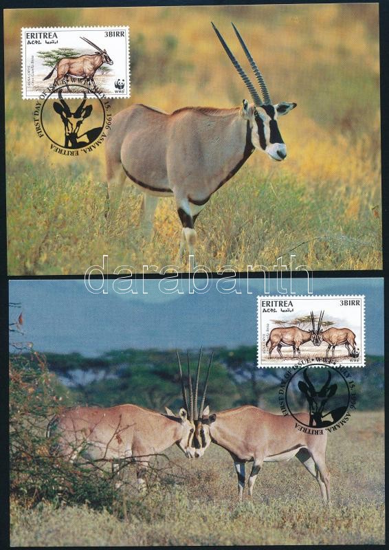 WWF:Kelet-afrikai nyársas bak 4 db CM-en, WWF East African oryx set on 4 CM