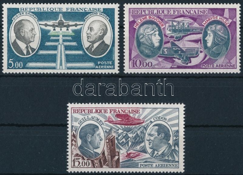 1971-1973 Pilots 3 stamps, 1971-1973 Pilóta motívum 3 klf bélyeg