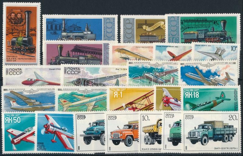 1978-1986 Transport motive 24 stamps, sets, 1978-1986 Közlekedés motívum 24 klf bélyeg, közte sorok