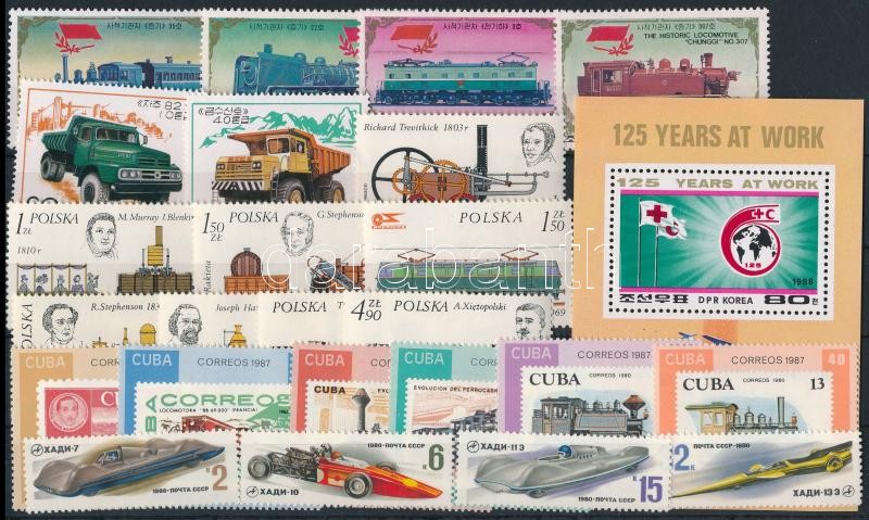 1976-1988 Közlekedés motívum 24 klf bélyeg + blokk, 1976-1988 Transport 24 stamps +  block