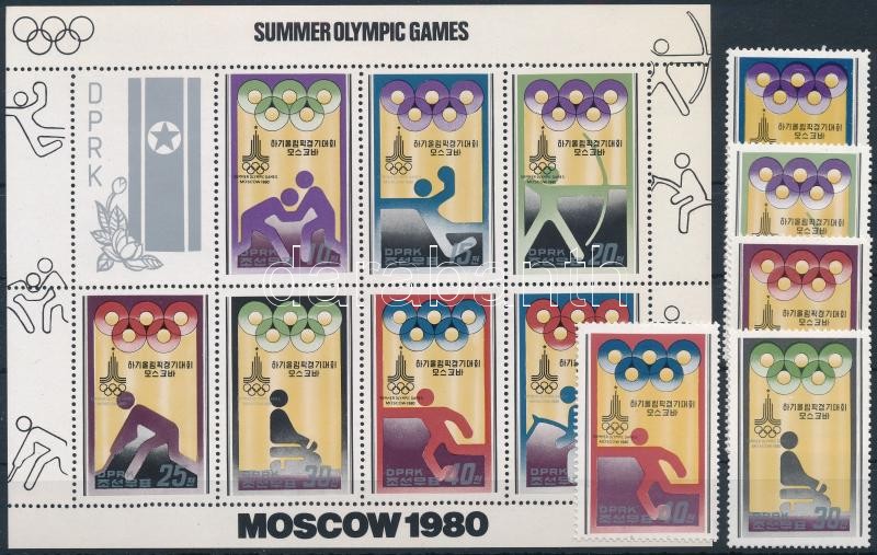 Nyári olimpia sor + kisív + blokk, Summer Olympics set + mini sheet + block