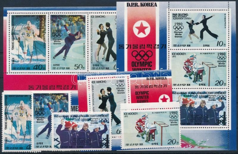 Winter Olympics set + mini sheet set + block, Téli olimpia sor + kisívsor + blokk