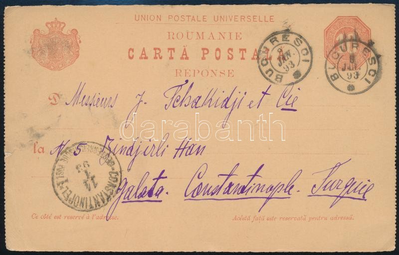 Levelezőlap Törökországba Konstantinápoly osztrák postán érkeztetve, Cover from Turkey / Constantinople  Austrian post