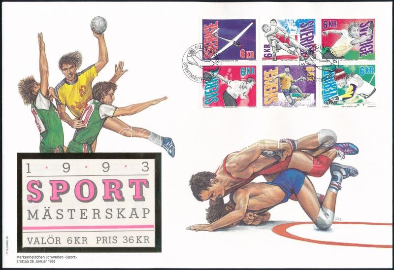 Sport stamp booklet sheet FDC, Sport bélyegfüzetlap FDC-n