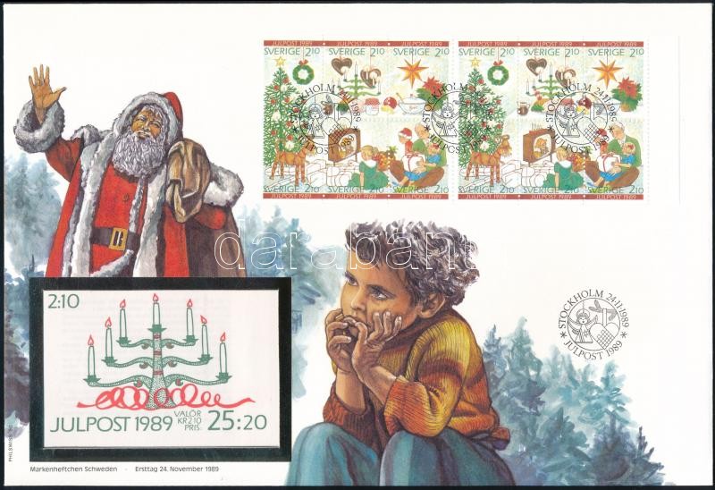Christmas stamp booklet sheet FDC, Karácsony bélyegfüzetlap FDC-n