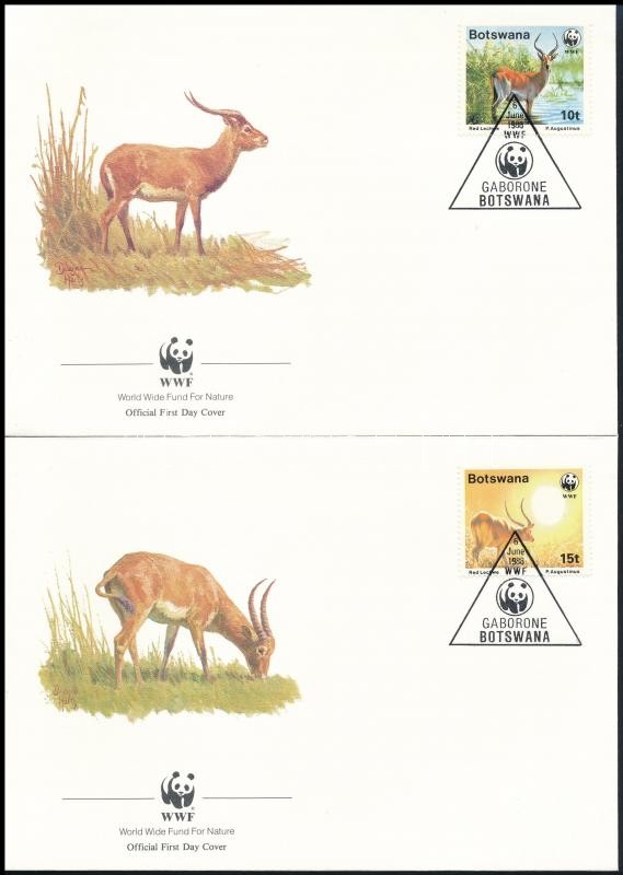 WWF Antilope set on 4 FDC, WWF antilop sor 4 db FDC-n