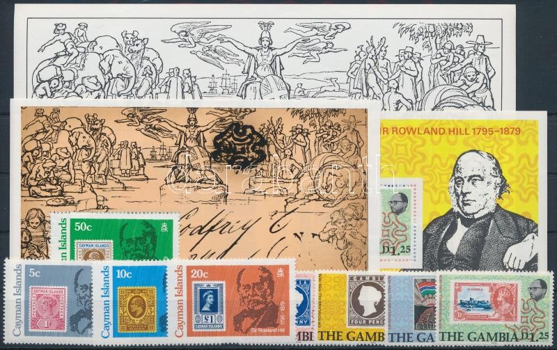 Rowland Hill 17 stamps + 3 blocks, Rowland Hill motívum 7 klf bélyeg + 3 klf blokk