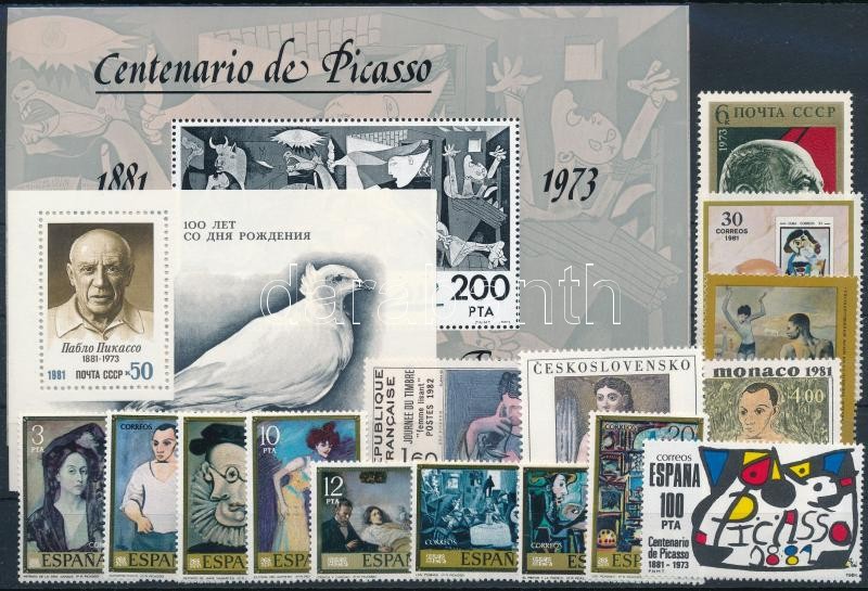 1971-1981 Picasso 15 stamps + 2 blocks, 1971-1981 Picasso motívum 15 db klf bélyeg, közte teljes sor + 2 db blokk