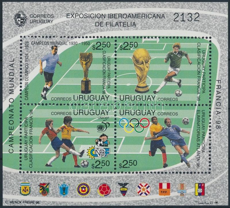 Latin American Stamp Exhibition, Football World Cup block, Latin-amerikai bélyegkiállítás, futball világbajnokság blokk