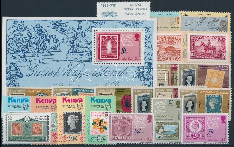 1979-1982 Rowland Hill 21 stamps + block, 1979-1982 Rowland Hill motívum 21 klf bélyeg + blokk