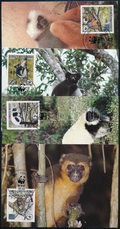 WWF: Lemurs set on 4 CM, WWF: Lemúrok sor 4 db CM-en