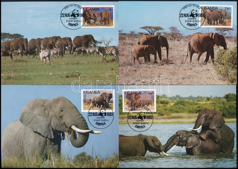 WWF African elephant set 4 CM, WWF: Afrikai elefánt sor 4 db CM-en