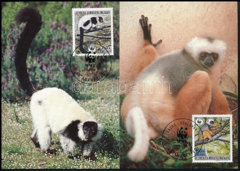 WWF Lemurs set 4 VM, WWF lemurok sor 4 db CM-n