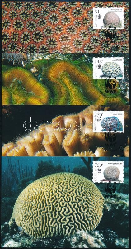 WWF: Korallok sor 4 db CM, WWF Corals  set on 4 CM