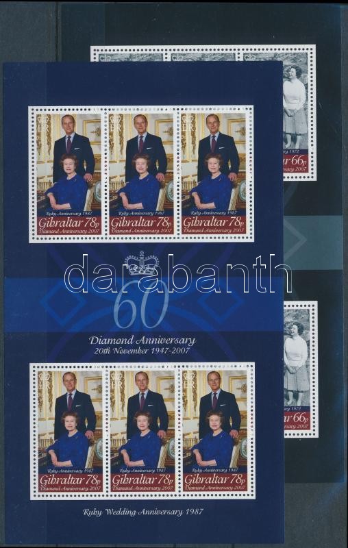 Diamond anniversay mini sheet set, II. Erzsébet 60. házassági évfordulója kisívsor