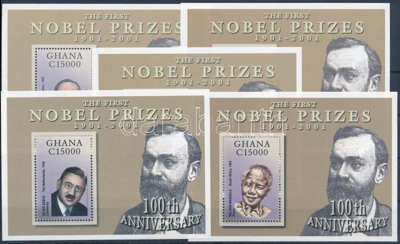 Centenary of Nobel Peace Prize mini sheet set + blockset HUNGARIKA, 100 éves a Nobel-díj kisívsor+blokksor HUNGARIKA (Oláh György vegyész)