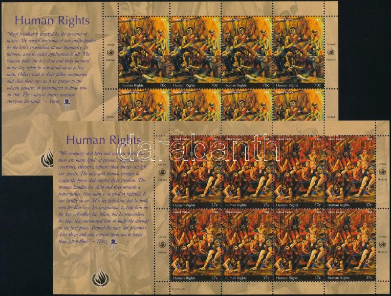 Human rights minisheet set, Emberi Jogok kisívsor