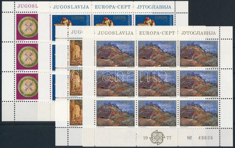 1975-1976 Europa CEPT 2 diff minisheet set, 1975-1976 Europa CEPT 2 klf kisív sor